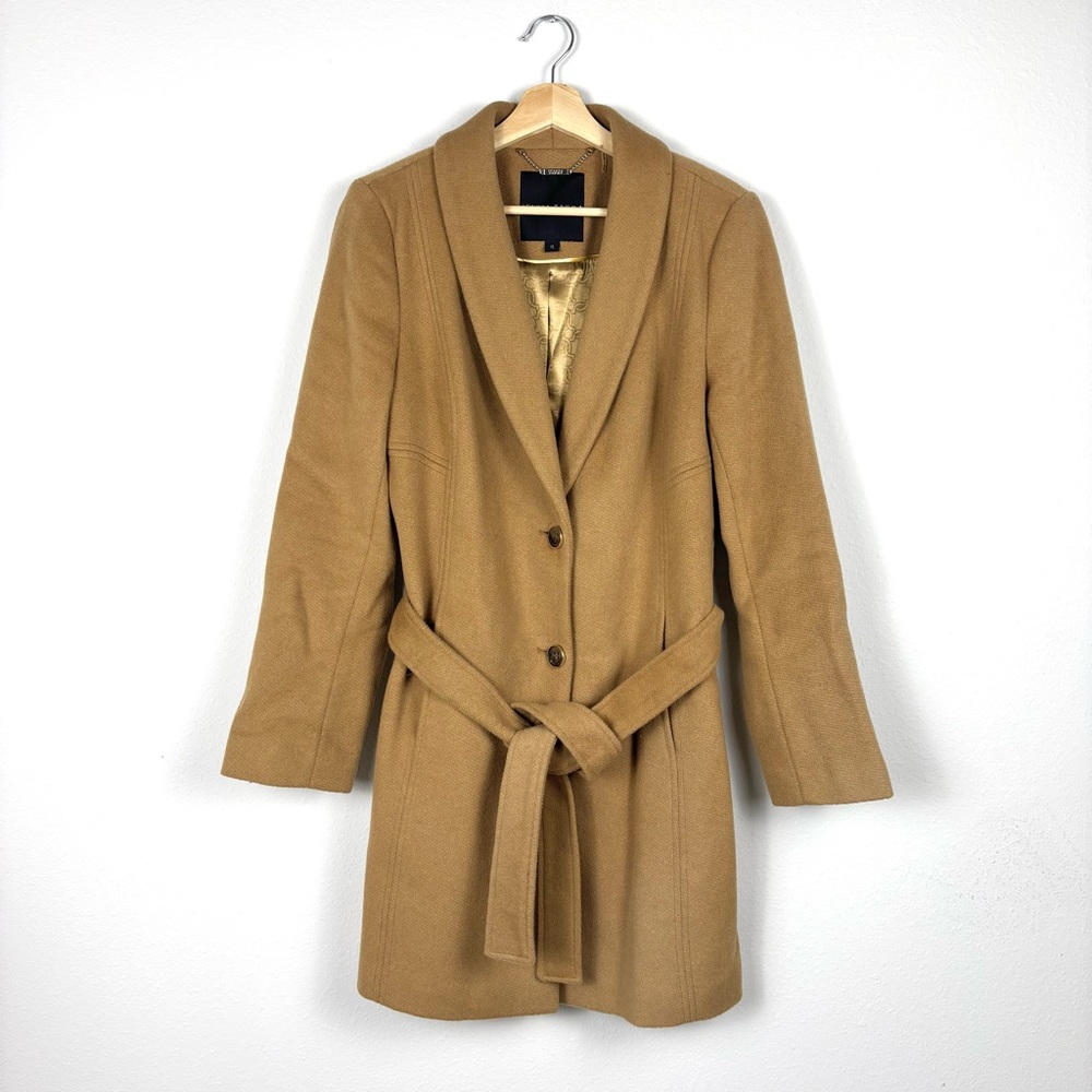 Ivanka Trump Camel Tie Waist Peacoat Women’s 12 Wool Blend Belted Coat Classic